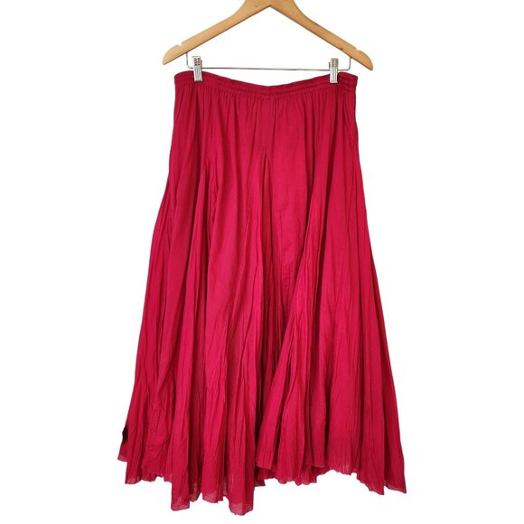 Saks Fifth Avenue Threads Pink Cotton Maxi Skirt Boho Gypsy Hippie Festival Cute - Picture 2 of 9